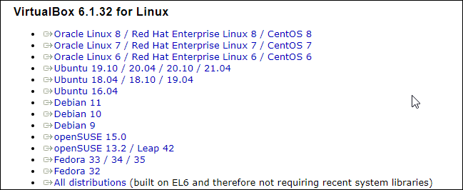 Baixe o VirtualBox em distribuições Linux