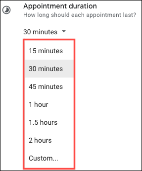 Duration timeframes