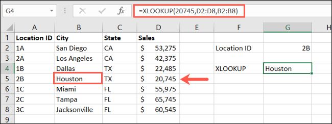 XLOOKUP da direita para a esquerda