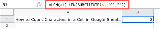 LEN com SUBSTITUTE para contar caracteres específicos