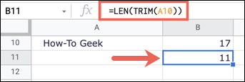 LEN com TRIM remove espaços extras