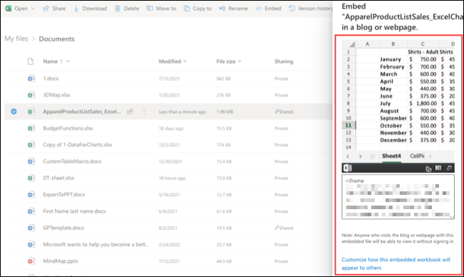 Incorporar barra lateral de código no OneDrive