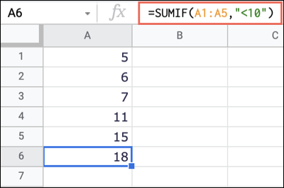 Função SUMIF no Planilhas Google