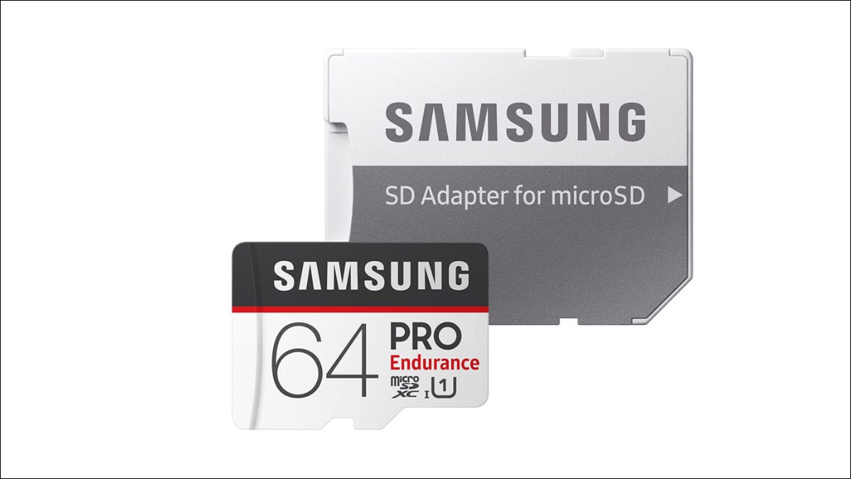 Imagem do produto do cartão de memória Samsung PRO Endurance MicroSDXC