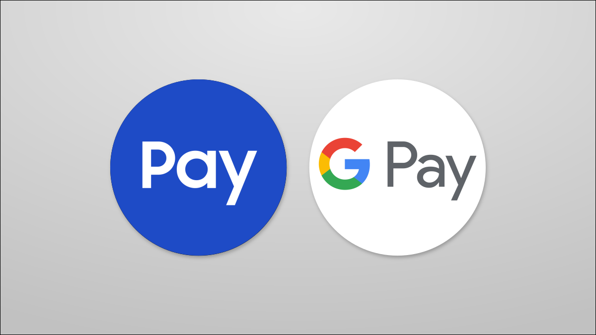 Logotipos Samsung Pay e Google Pay.