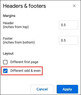 Configuração para diferentes pares e ímpares