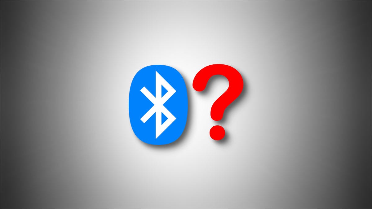 Um logotipo Bluetooth com um ponto de interrogação ao lado.