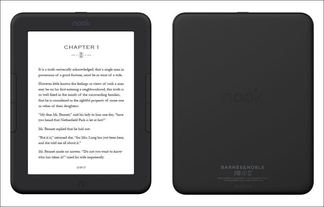 Nook GlowLight 4e frente e verso