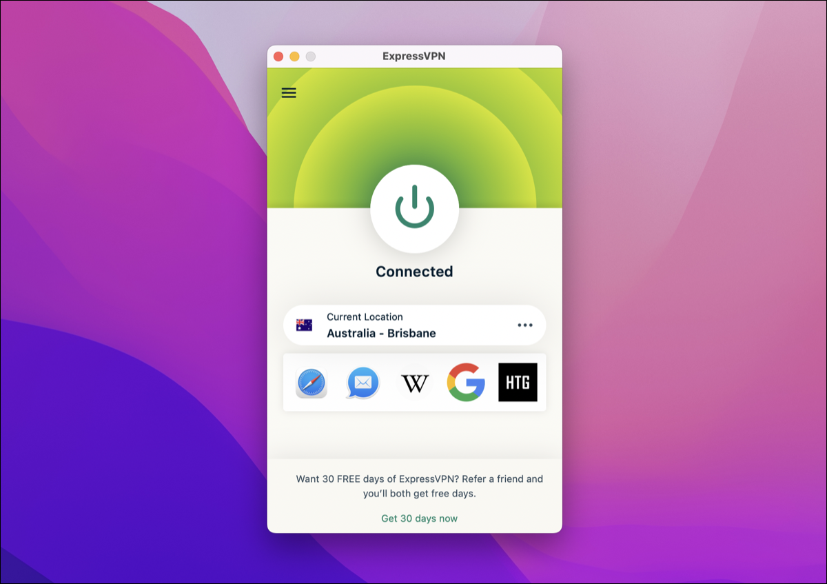 Cliente ExpressVPN para macOS