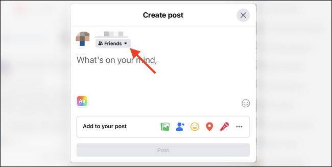 Change audience in Facebook composer