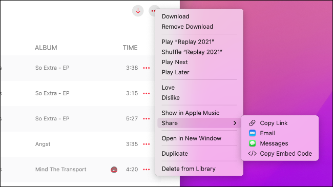 Compartilhar uma lista de reprodução do Apple Music