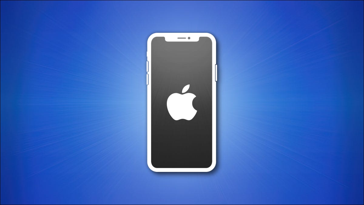 Contorno do iPhone com tela cinza em um herói de fundo azul