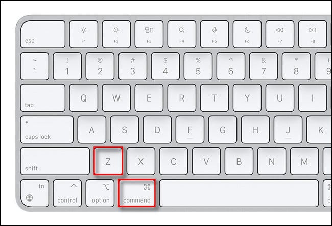 Para desfazer em um Mac, pressione Command+Z no teclado.