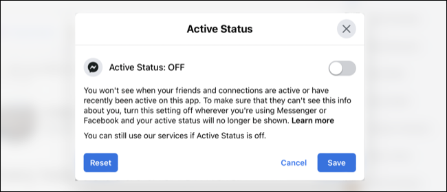 Change your Facebook Messenger status visibility