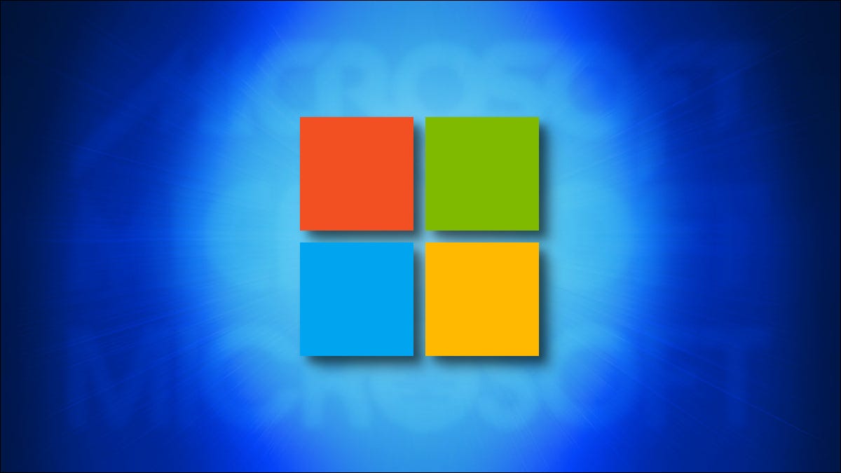 Os quadrados do logotipo da Microsoft em um fundo azul escuro com logotipos antigos atrás dele