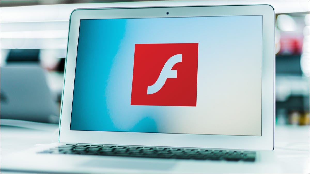 Logo Adobe Flash em um computador