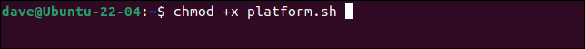 Tornando o script da plataforma executável com chmod