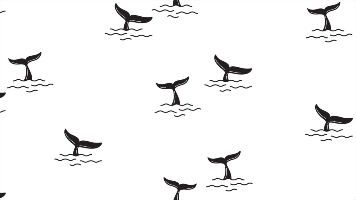 Padrão de barbatanas de baleia levantadas do oceano.