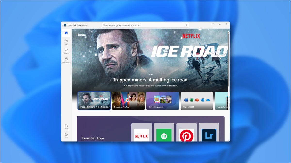 A nova Microsoft Store no Windows 11 Preview