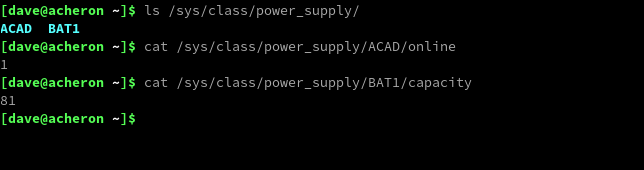 Verificando os arquivos online e de capacidade com cat