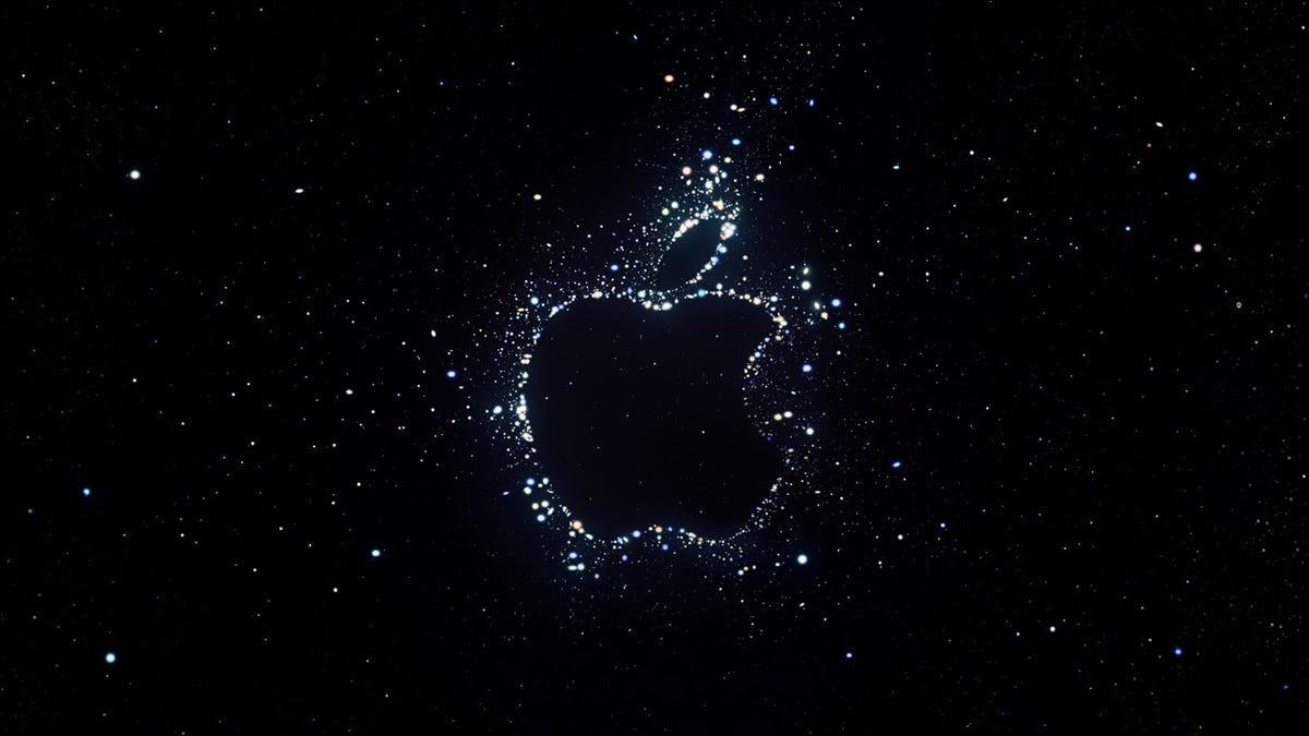 Padrão de estrelas que lembram um logotipo da Apple