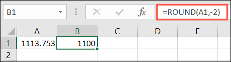 Fórmula para ROUND com referência de célula