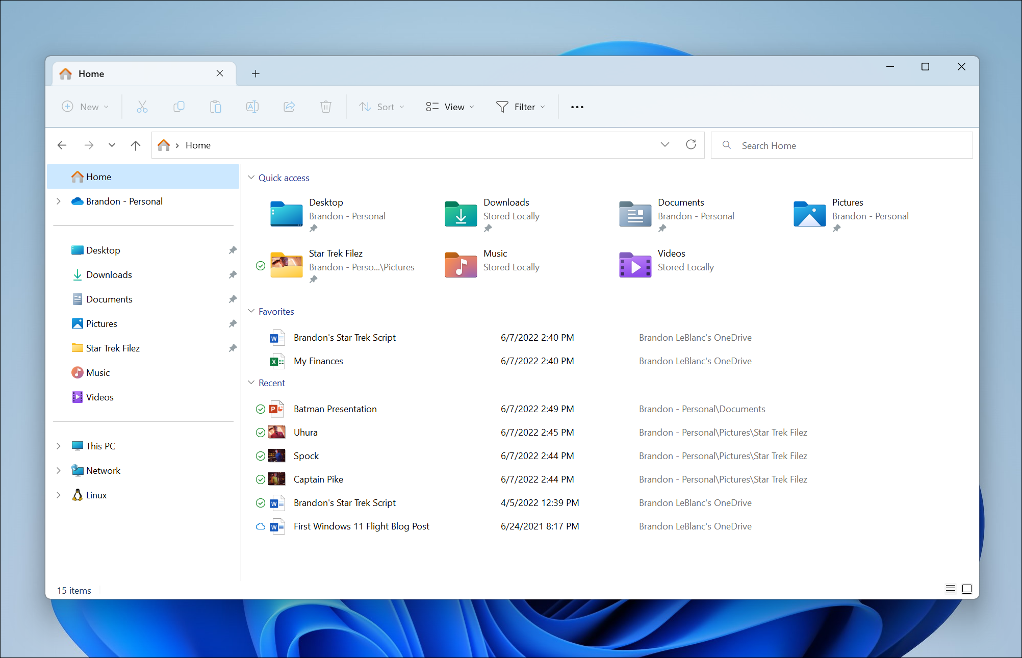 imagem de guias no Windows 11 File Explorer