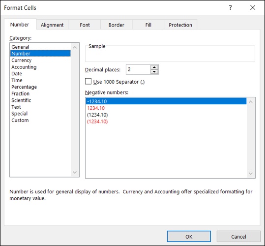 Formatar células como número no Excel