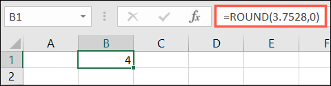 Fórmula para ROUND para um inteiro