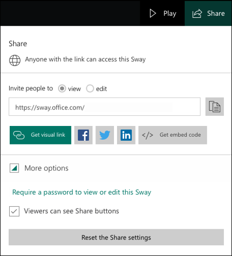 Configurações de compartilhamento do Sway