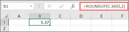 Fórmula para ROUNDUP com casas decimais