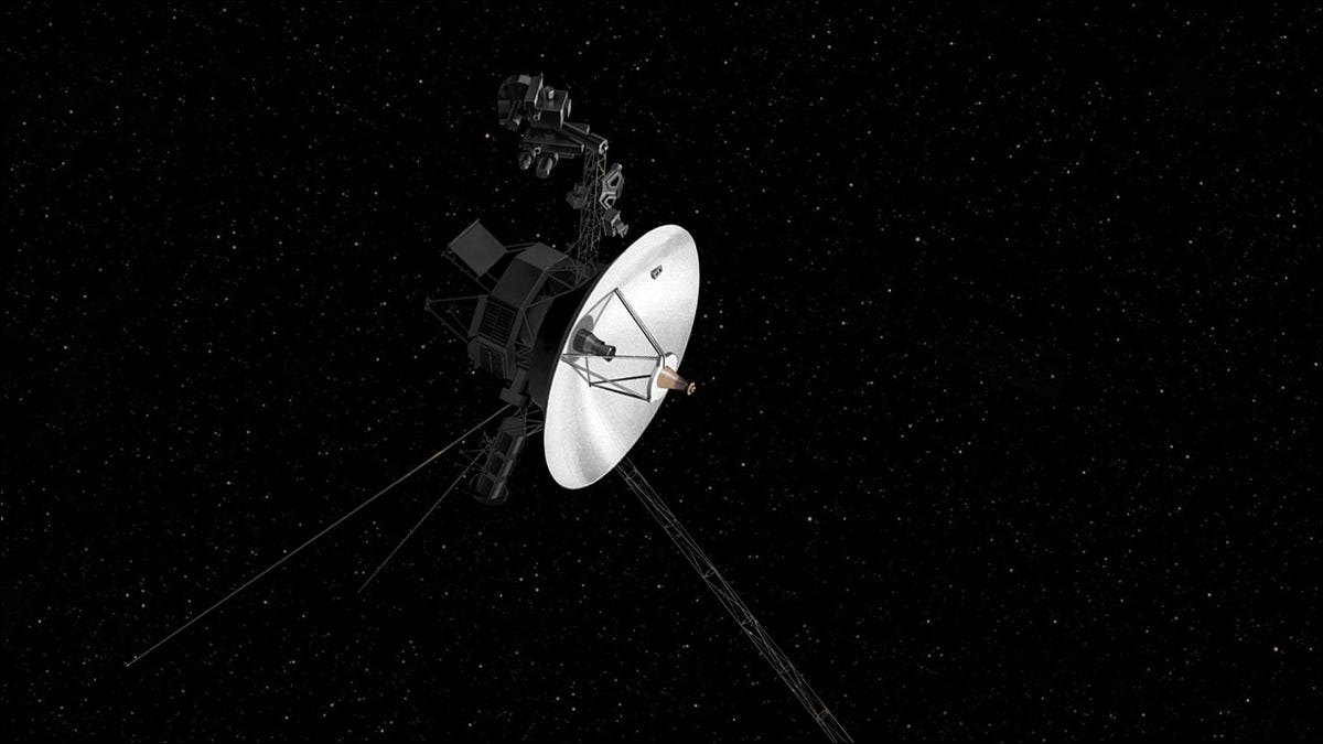 Renderização da Voyager 1 no espaço
