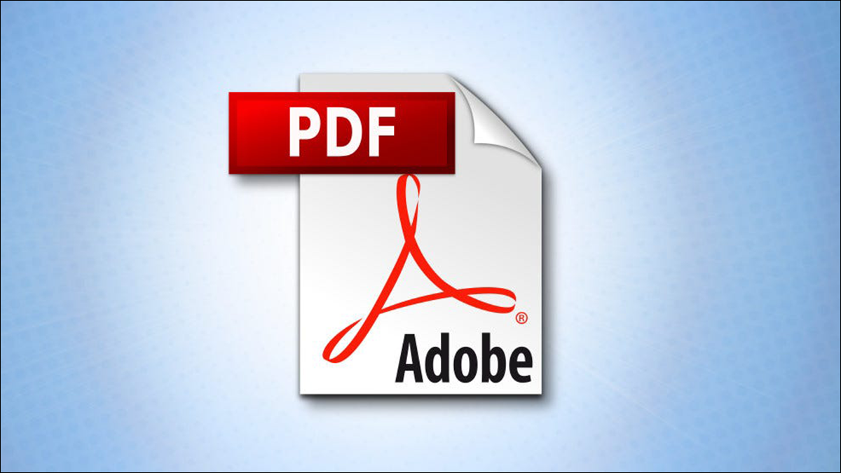 Logo Adobe PDF em um plano de fundo gradiente.