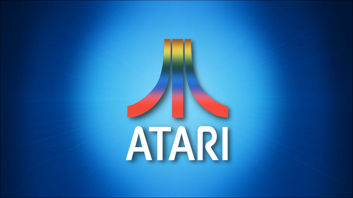 Atari, Inc. logotipo vintage com cores no símbolo fuji