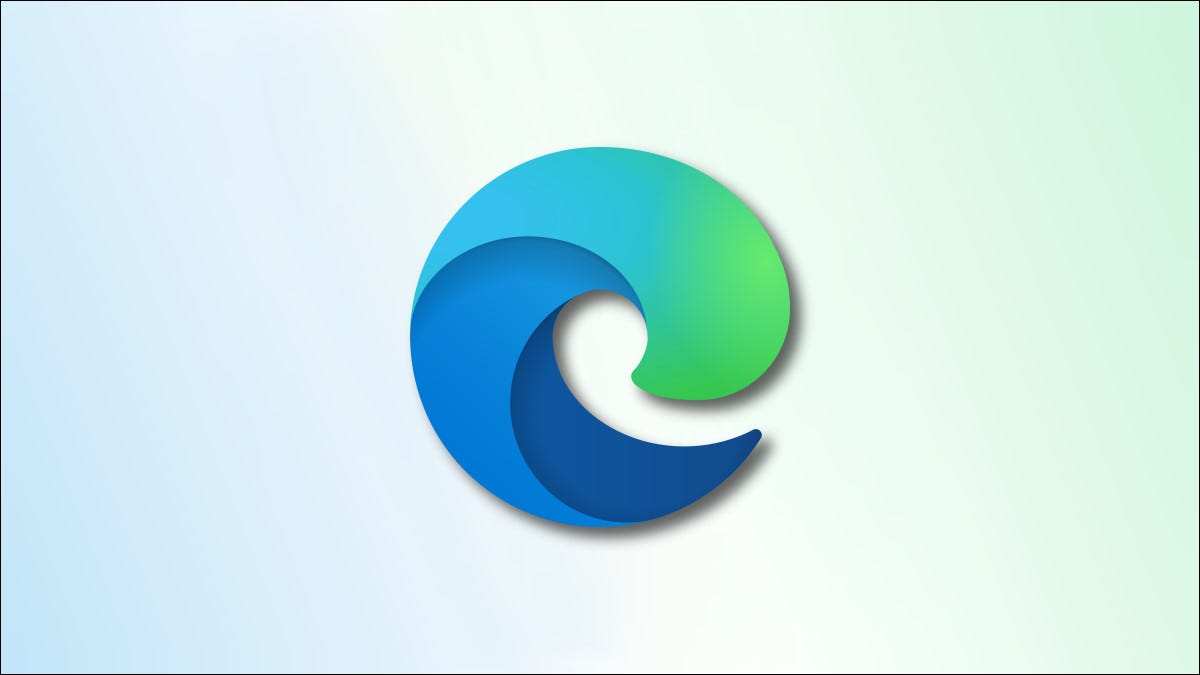 Edge Logo no herói de fundo azul e verde desbotado