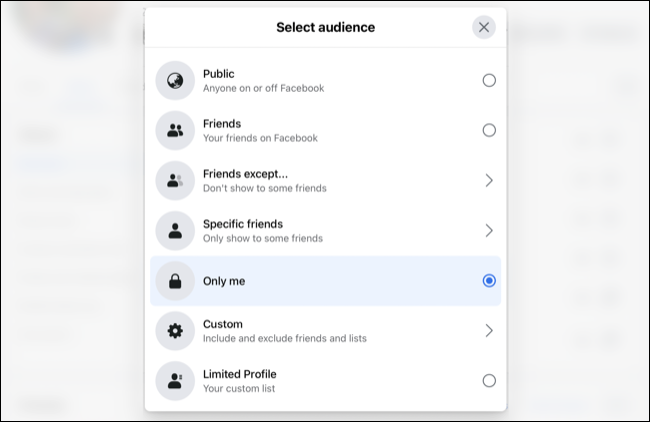 Alterar a visibilidade das informações do perfil do Facebook