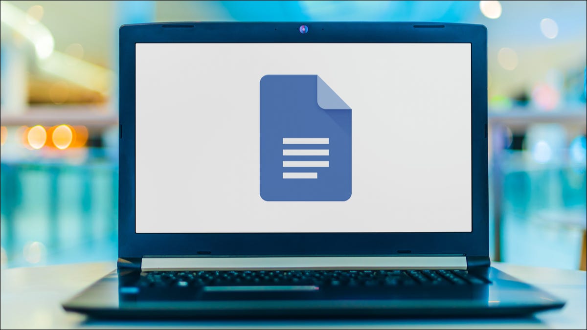 Logotipo do Googler Docs em um laptop