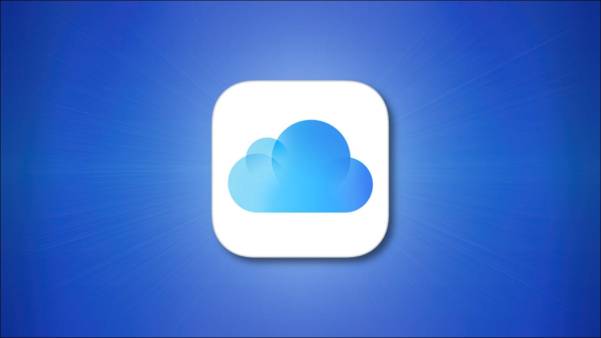 Logo da Apple iCloud em fundo azul