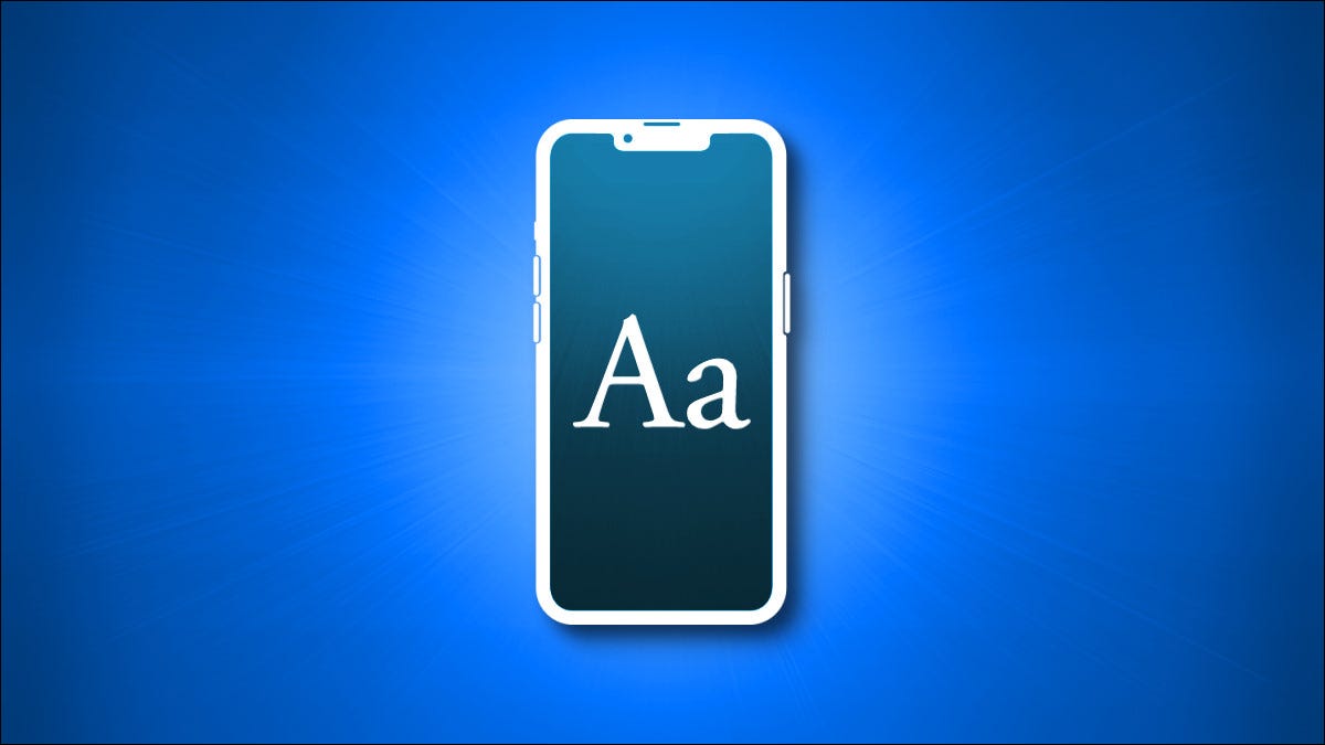 Um contorno de um iPhone com as letras "Aa" para mostrar as fontes na tela