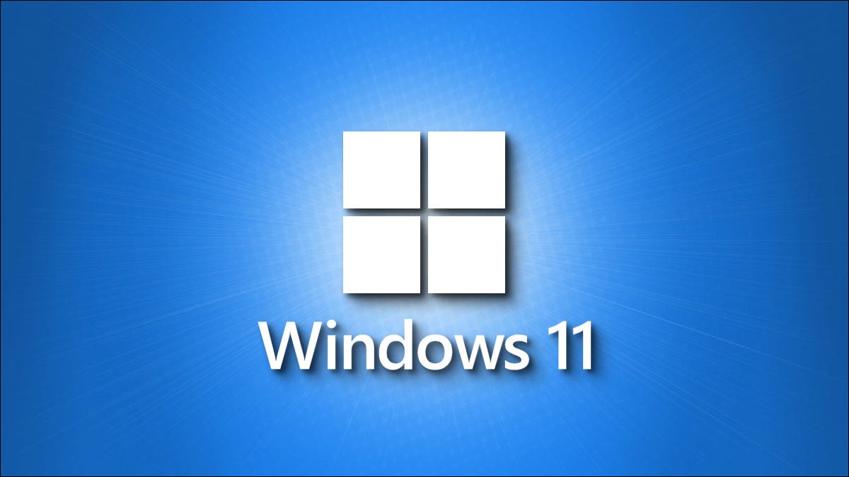 Um logotipo simples do Windows 11 em um fundo azul