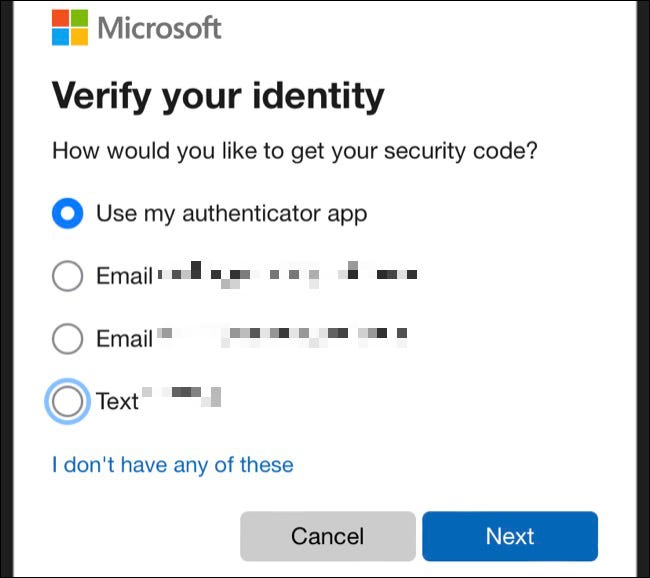 Verifique sua identidade no aplicativo Xbox usando códigos enviados para e-mail ou telefone