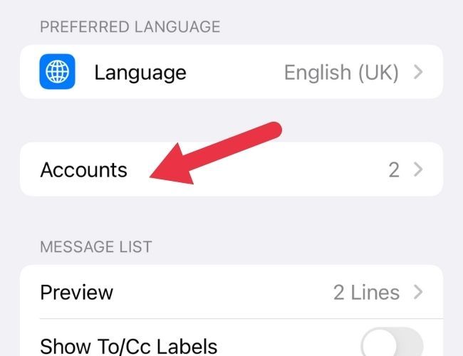 Configurações de e-mail iOS