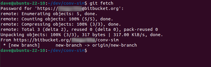 Usando o comando git fetch no repositório remoto padrão