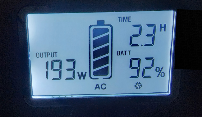 Consumo de energia da TV antes dos ajustes de economia de energia 193W