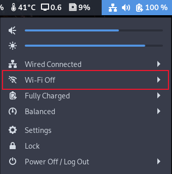 Menu do sistema com Wi-Fi não funciona