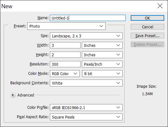 Especifique novas dimensões de imagem do Photoshop.