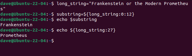 Extraindo uma substring do início de uma string