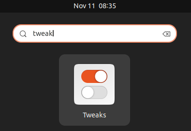 O ícone do GNOME Tweaks