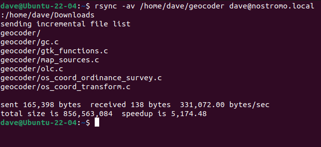 Copiando arquivos para um computador remoto via SSH com rsync