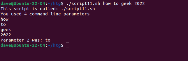 Usando parâmetros de linha de comando com um script